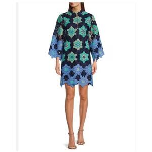 J.Marie Long Sleeve Floral Mini Dress Multicolor Womens Size Medium